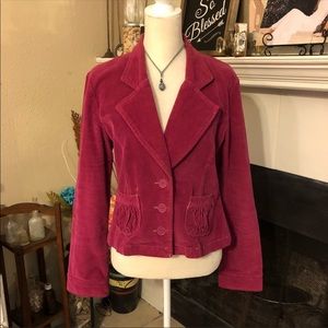 Anthropologie Tulle Corduroy Blazer Jacket Size L